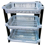 Kenstar 3-Tier Utility Trolley/ Dishrack – Heavy-Duty Storage Cart with Big Capacity for Kitchen, Salon & Home Organization