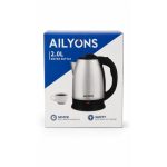 Ailyons 2.0L Stainless Steel Electric Kettle FK-0301-G – 1500W Rapid Boil Kettle with Auto Shut-Off & Boil-Dry Protection